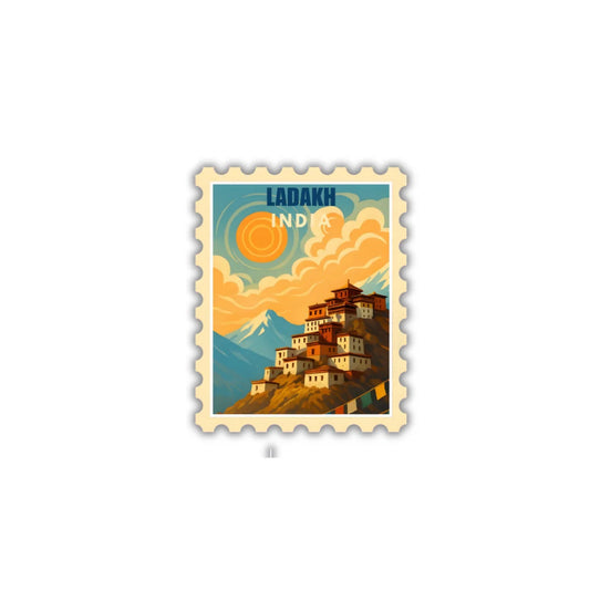 Ladakh Postcard sticker featuring premium quality printing, waterproof performance and scratch-resistant finish
