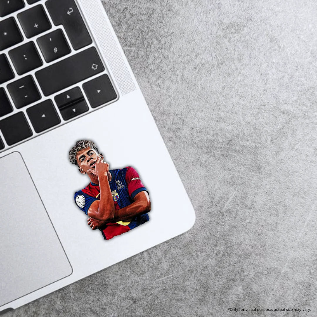 Lamine Yamal themed sticker with premium printing, waterproof quality and scratch-resistant finish by Drache