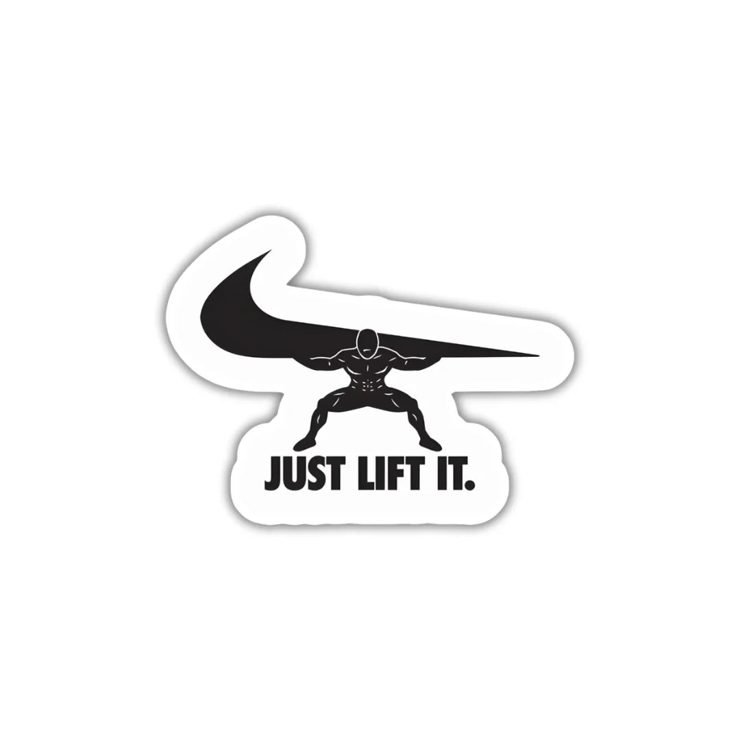 Lift It sticker featuring a bold weightlifting and fitness-themed design, premium printing, waterproof quality and scratch-resistant finish