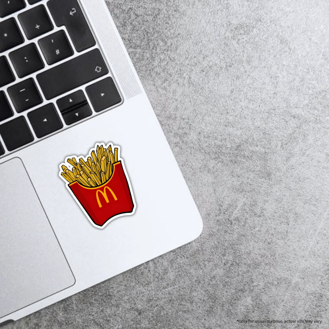 Mac Fries sticker featuring a fun fast food design, premium printing, waterproof quality and scratch-resistant finish
