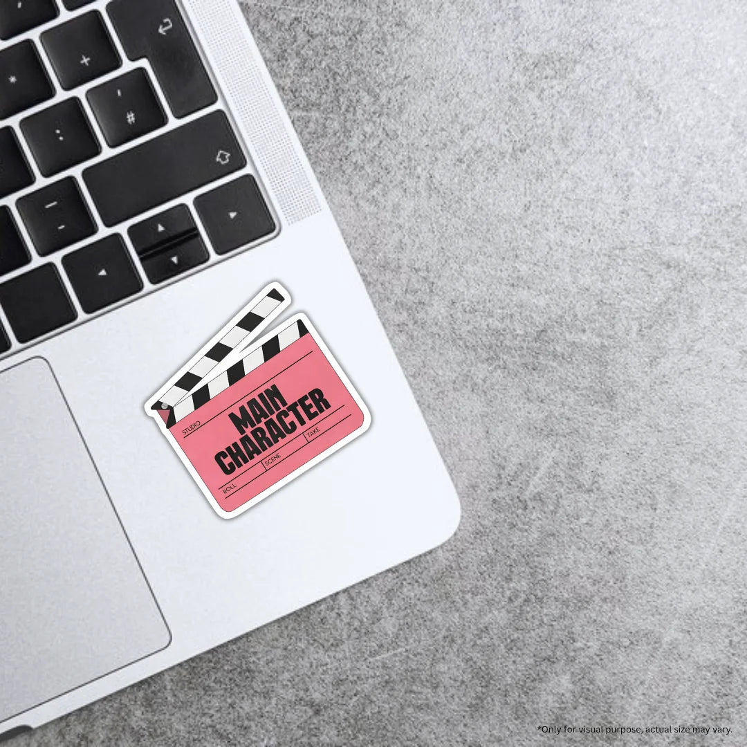 Main Character sticker featuring a bold self-expression and confidence-themed design, premium printing, waterproof quality and scratch-resistant finish