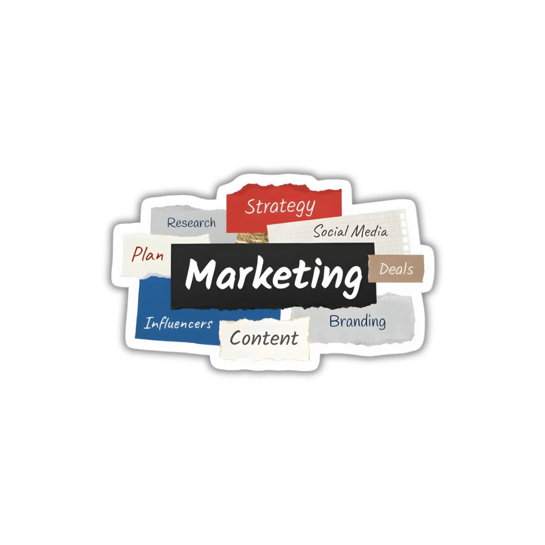Marketing design sticker with stylish high-quality printing, durable finish and zero-residue removal by Drache