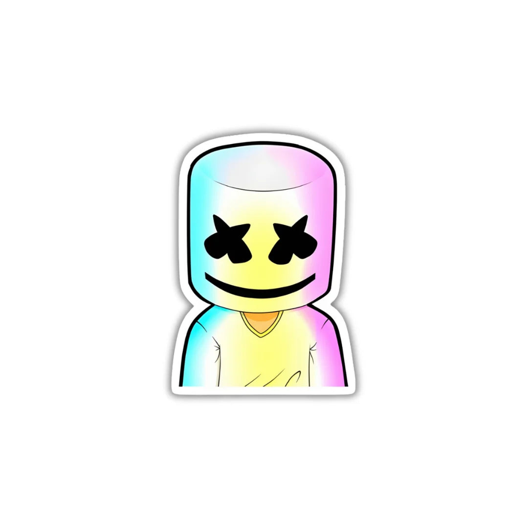 Marshmello Eyes sticker featuring a bold music and DJ-inspired design, premium printing, waterproof quality and scratch-resistant finish