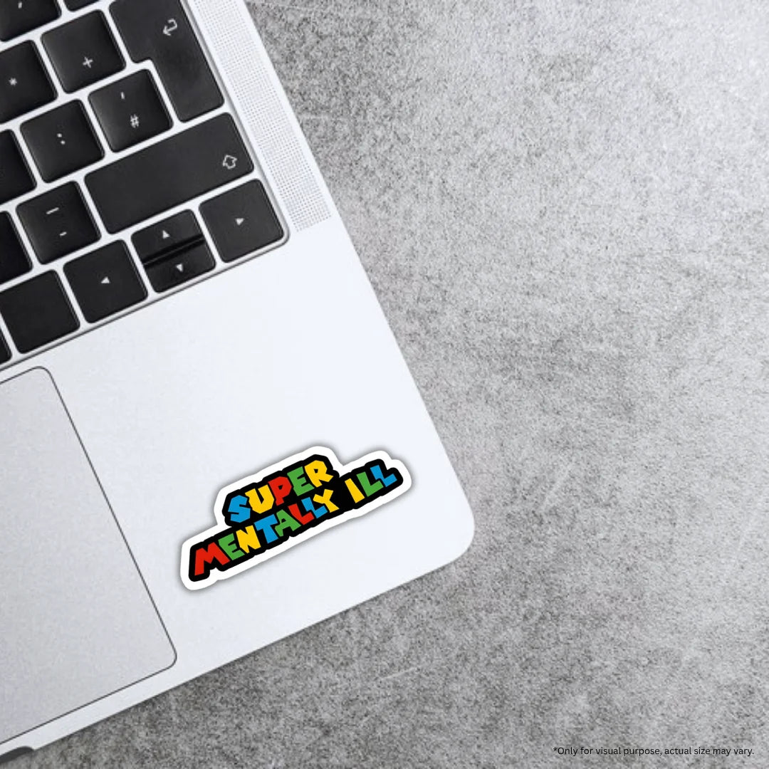 Mentally Ill design sticker with crisp high-quality printing, durable finish and zero-residue removal by Drache
