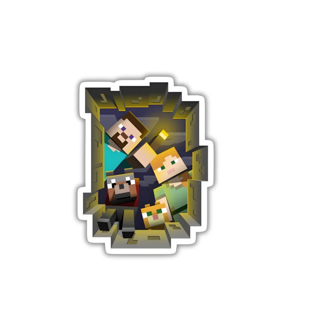 Minecraft Look sticker featuring a pixel-inspired gaming and block-world design, premium printing, waterproof quality and scratch-resistant finish