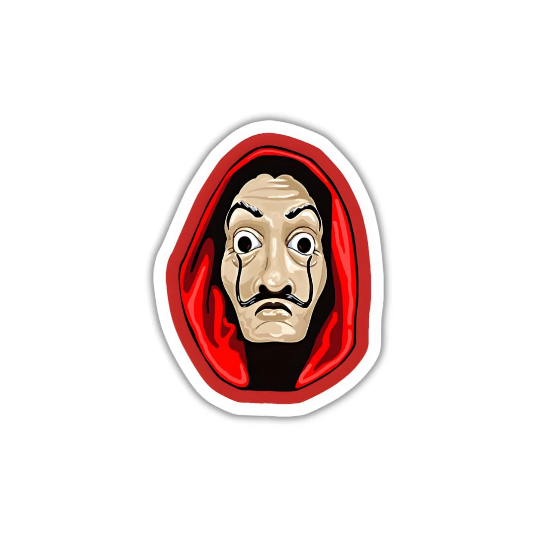 Money Heist Face Mask high-quality premium sticker with zero residue by Drache