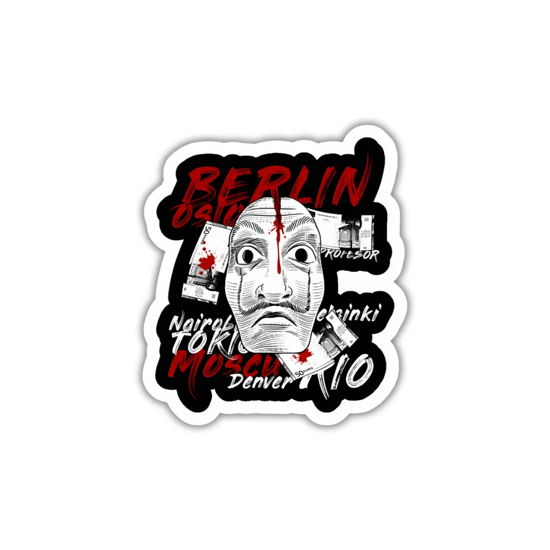 Money Heist high-quality premium sticker with zero residue by Drache