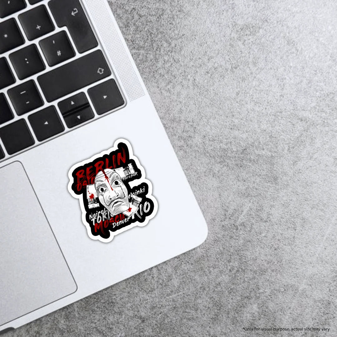 Money Heist premium waterproof and scratch-resistant sticker by Drache