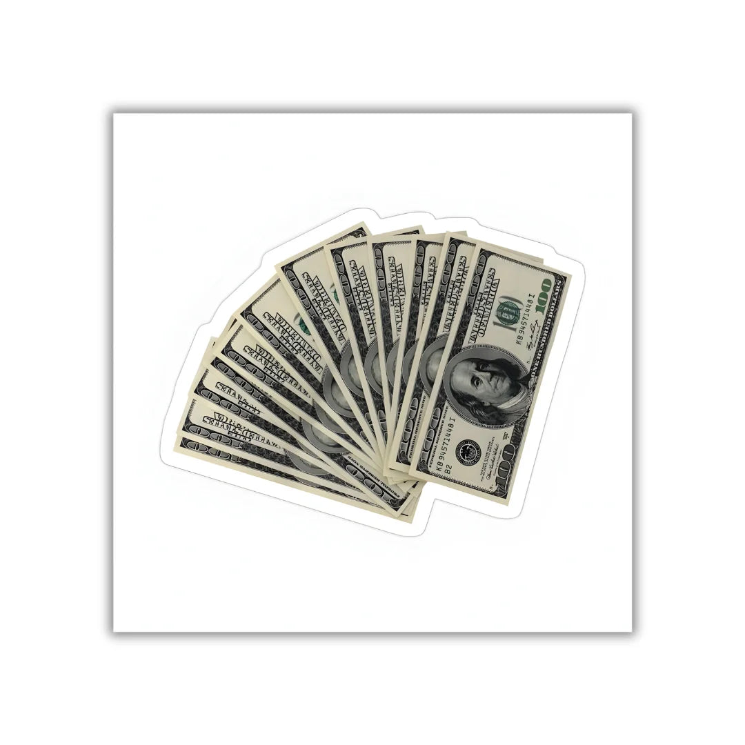Money design sticker with stylish high-quality printing, durable finish and zero-residue removal by Drache