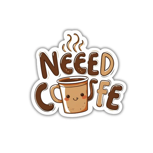 Neeed Coffee design sticker with stylish high-quality printing, durable finish and zero-residue removal by Drache
