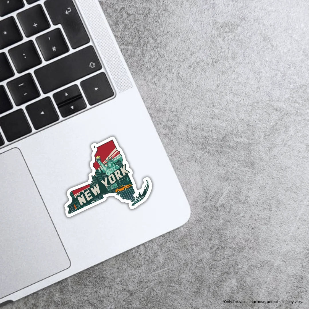 New York design sticker featuring durable construction, high-quality printing and zero-residue removal by Drache