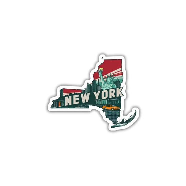 New York themed sticker with premium printing, waterproof quality and a scratch-resistant finish