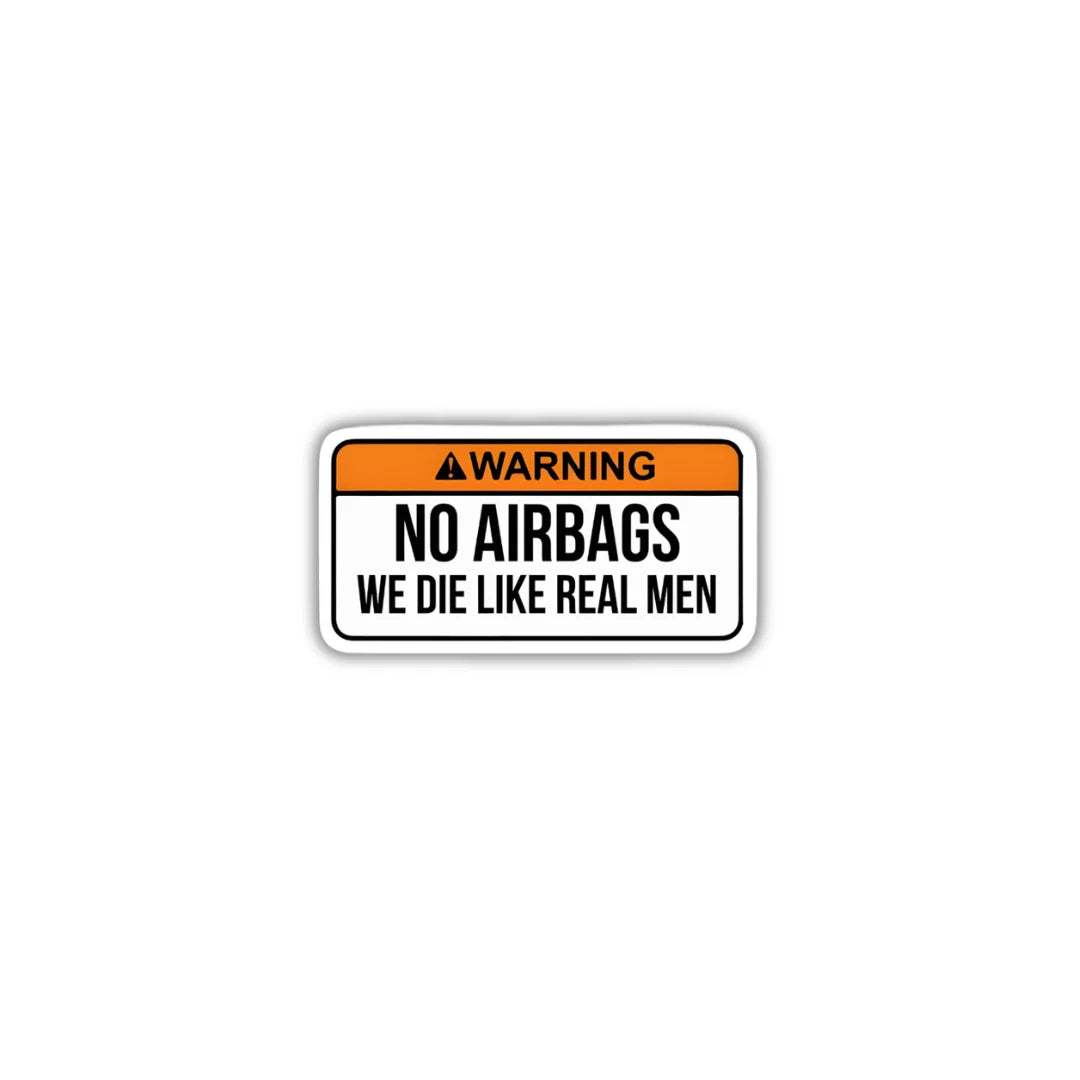 No Airbags Warning design sticker with sharp high-quality printing, durable finish and zero-residue removal by Drache