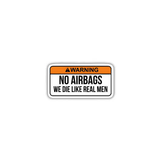 No Airbags Warning design sticker with sharp high-quality printing, durable finish and zero-residue removal by Drache