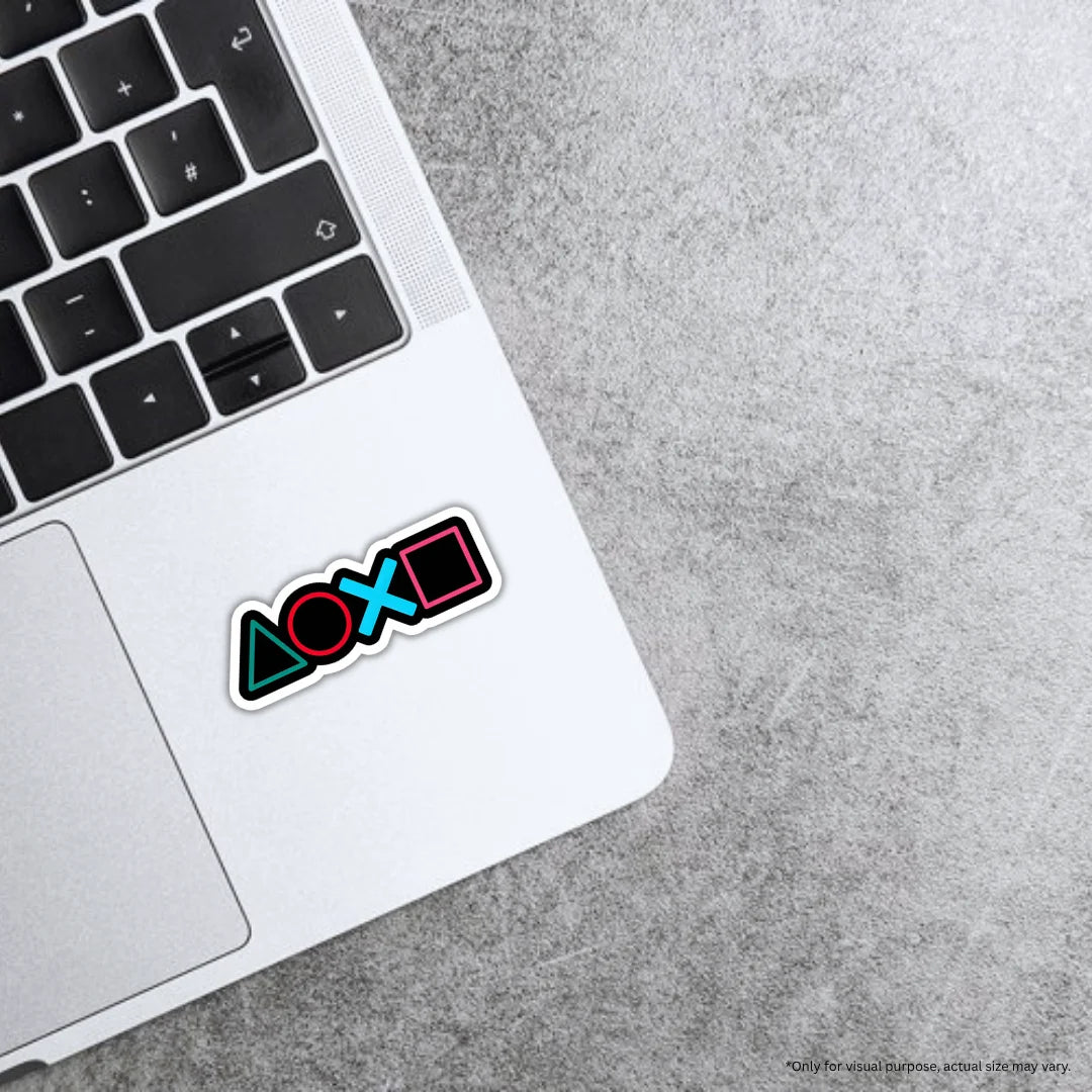 PS Buttons design sticker with stylish high-quality printing, durable finish and zero-residue removal by Drache