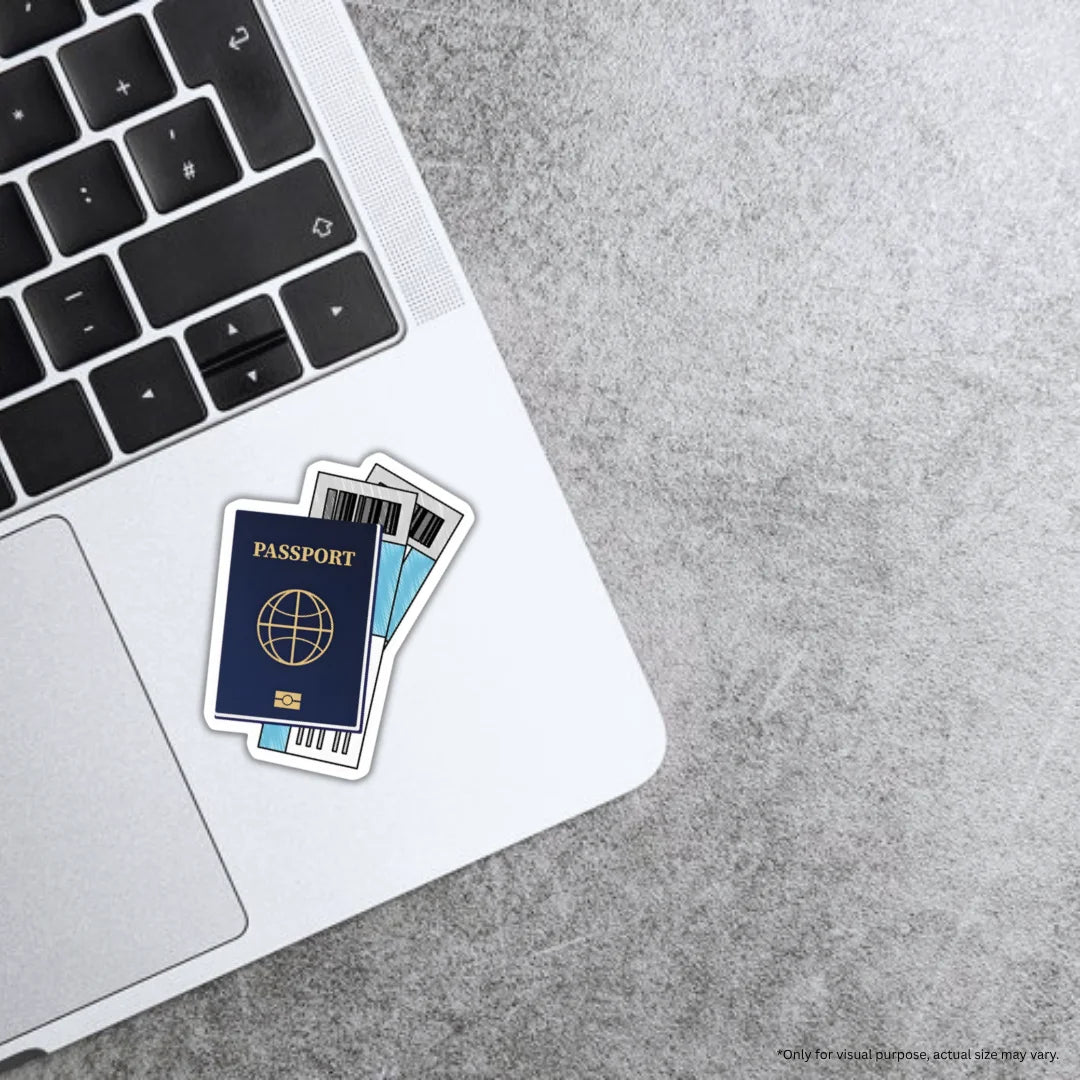 Passport design sticker with high-quality printing, durable finish and zero residue by Drache