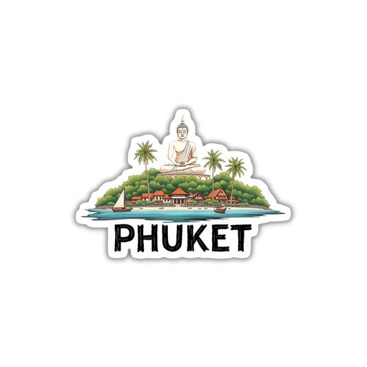 Phuket travel design sticker featuring durable finish, high-quality printing and zero-residue removal by Drache