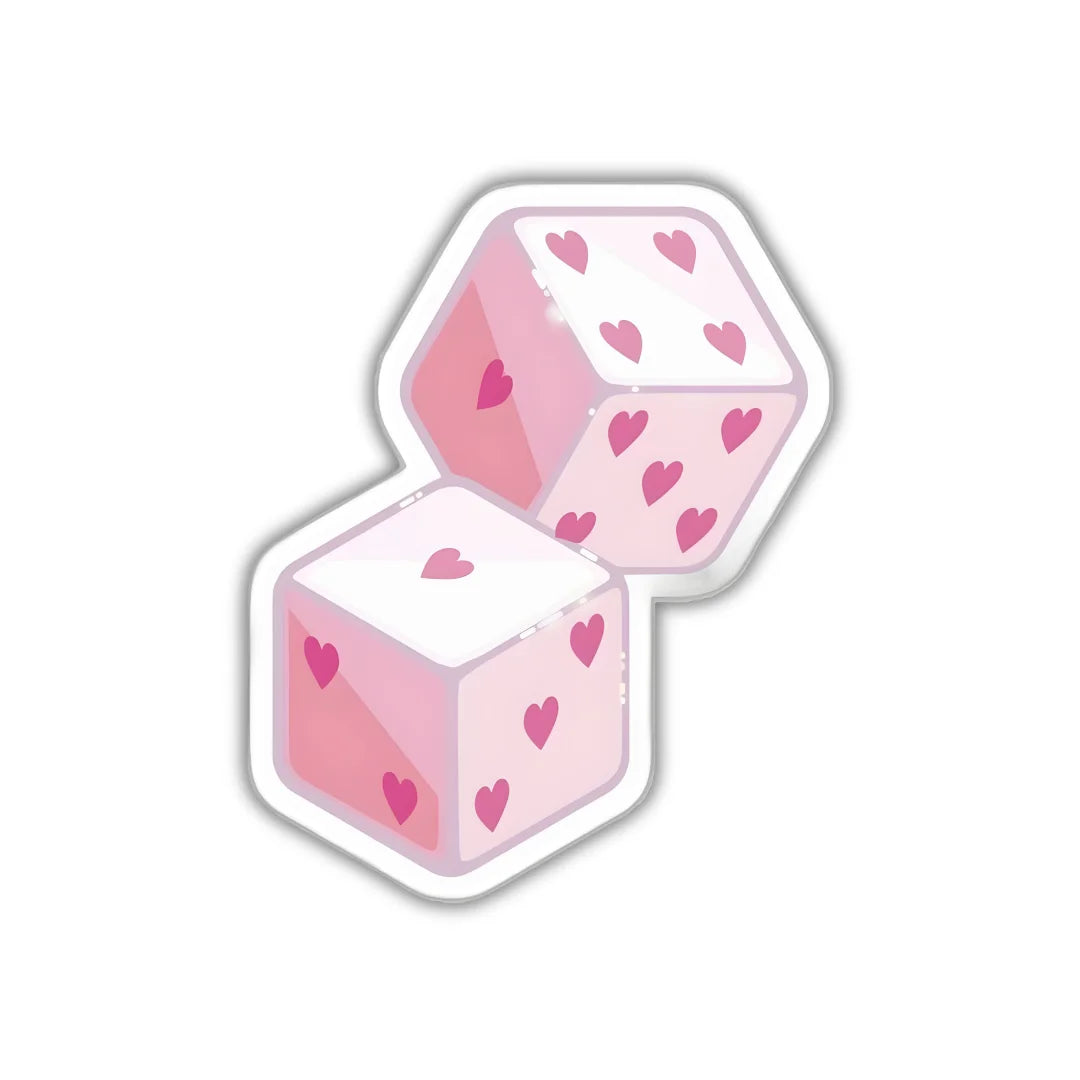 Pink Dice design sticker with stylish high-quality printing, durable finish and zero-residue removal by Drache