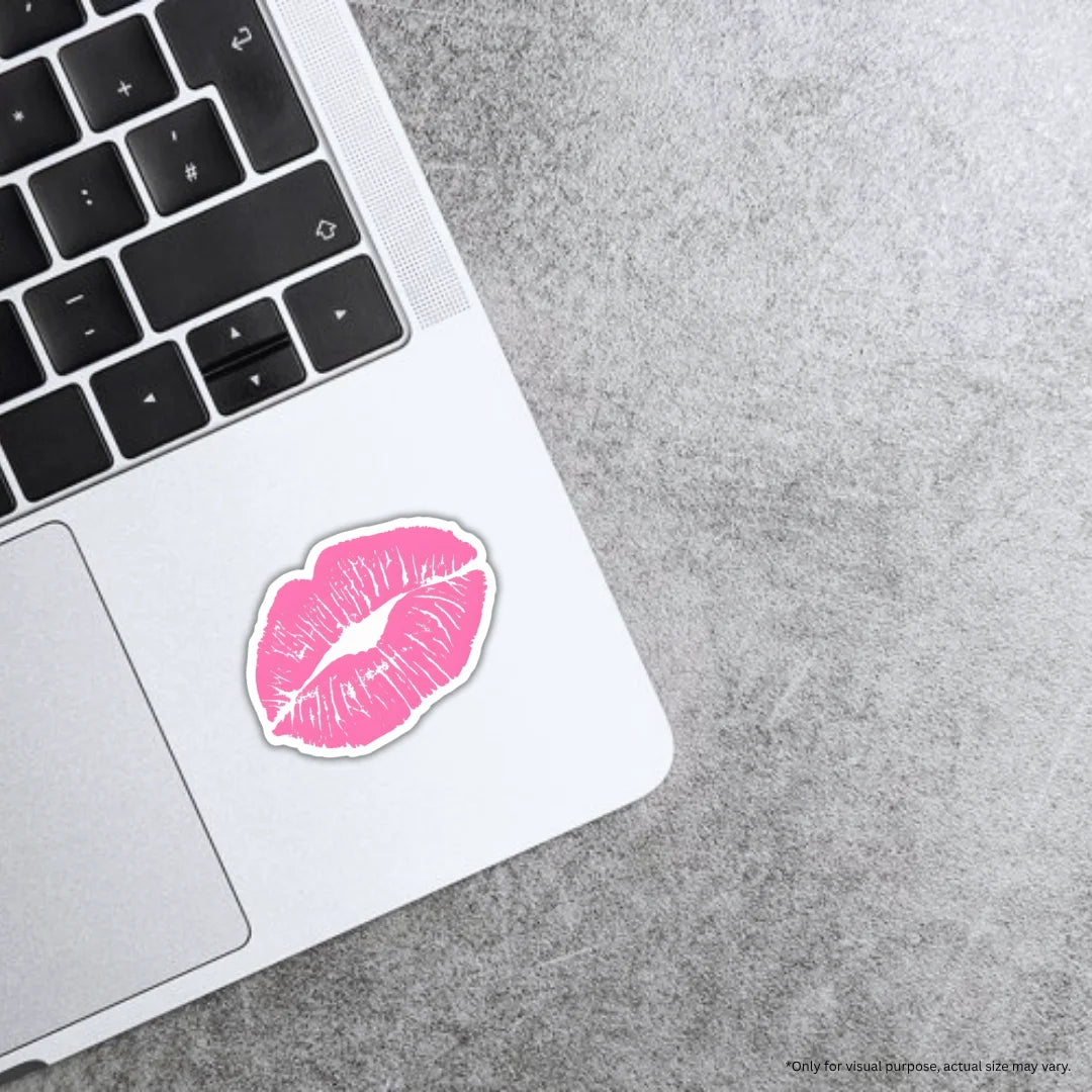 Pink Lips sticker featuring a cute feminine aesthetic design, premium printing, waterproof quality and scratch-resistant finish