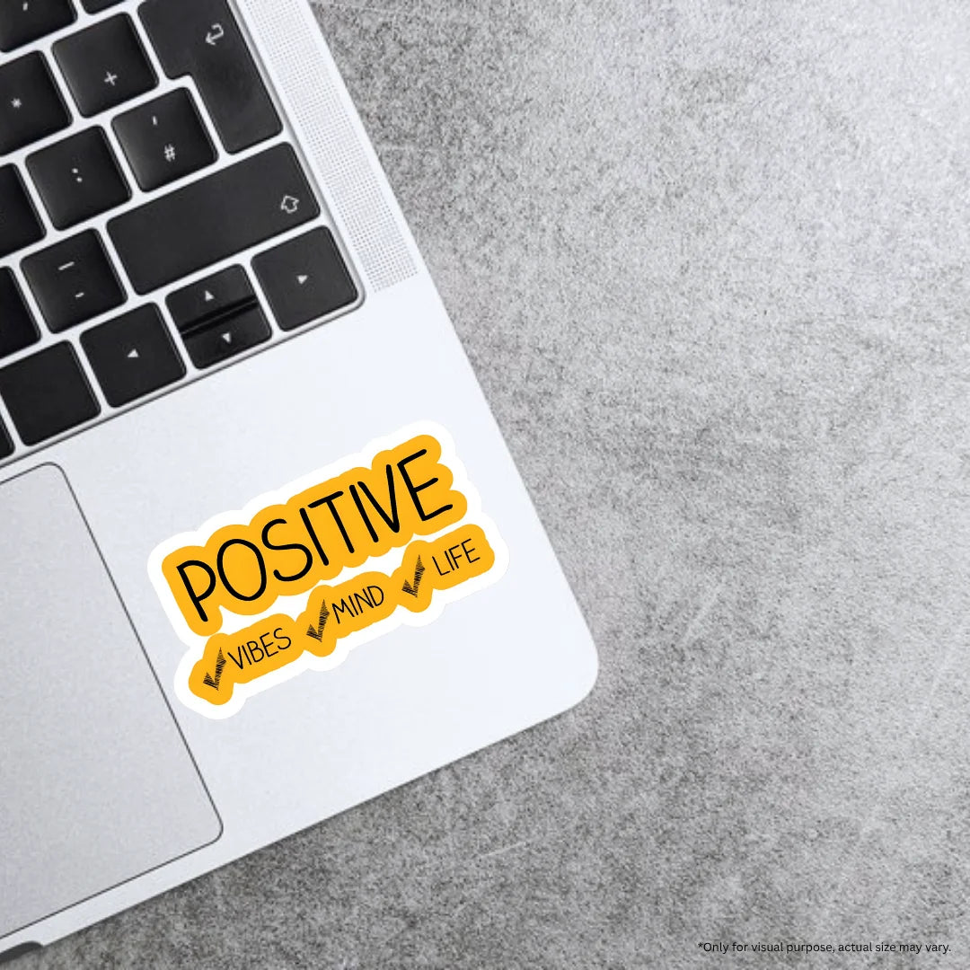 Positive Ticks sticker featuring an uplifting productivity and positivity design, premium printing, waterproof quality and scratch-resistant finish