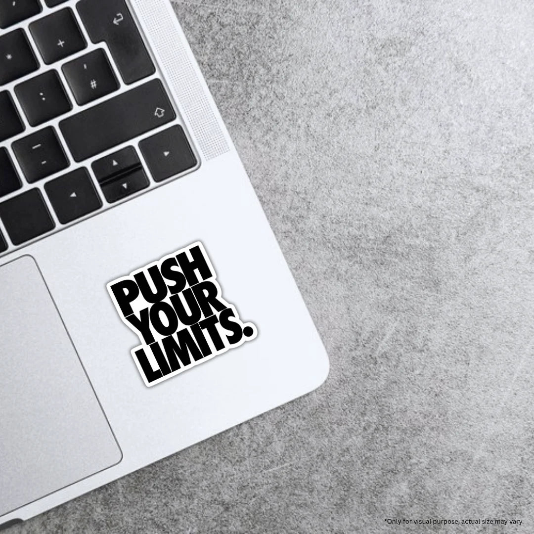 Push Your Limits premium waterproof and scratch-resistant sticker by Drache