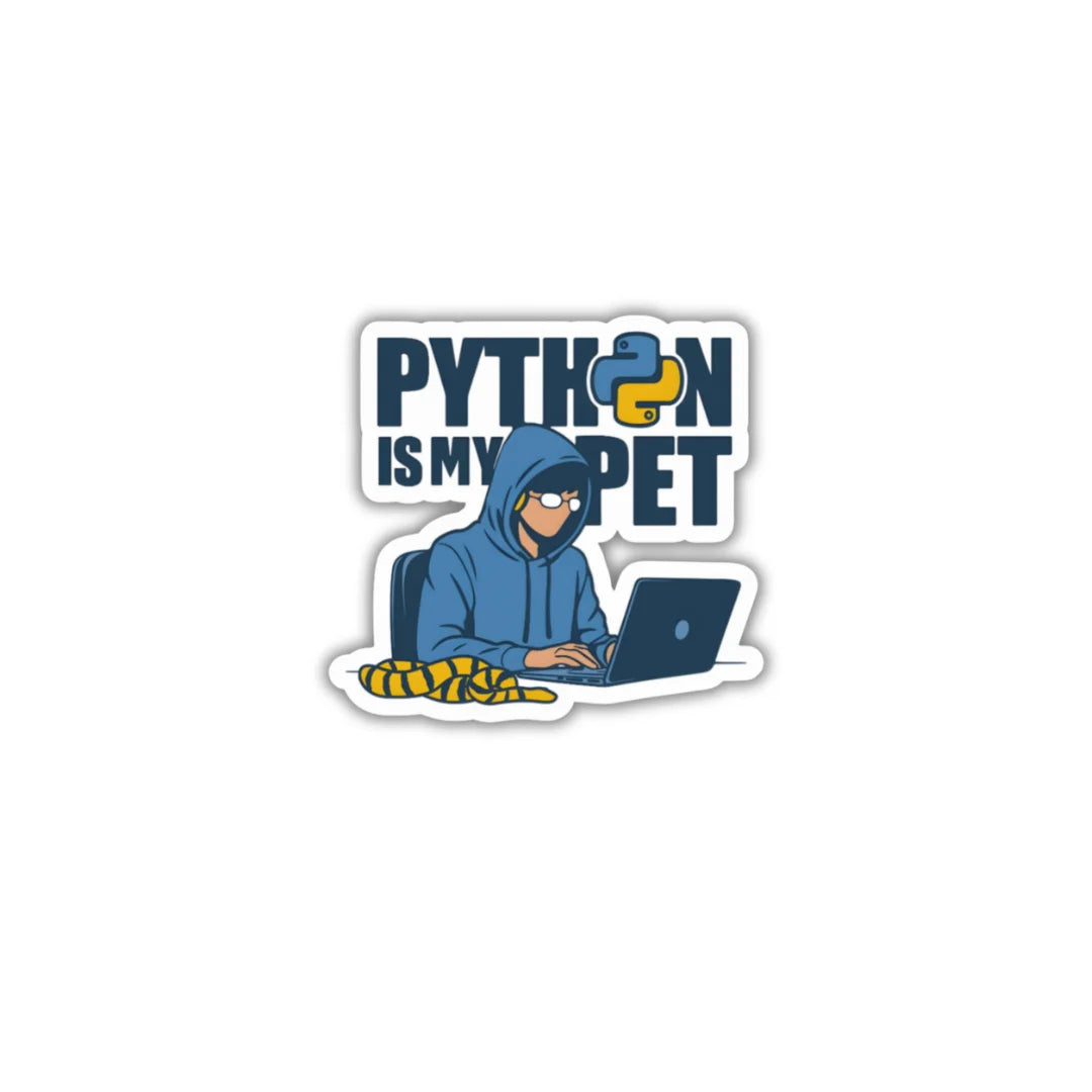 Python Is My Pet coding sticker with high-quality printing, durable finish and zero-residue removal by Drache