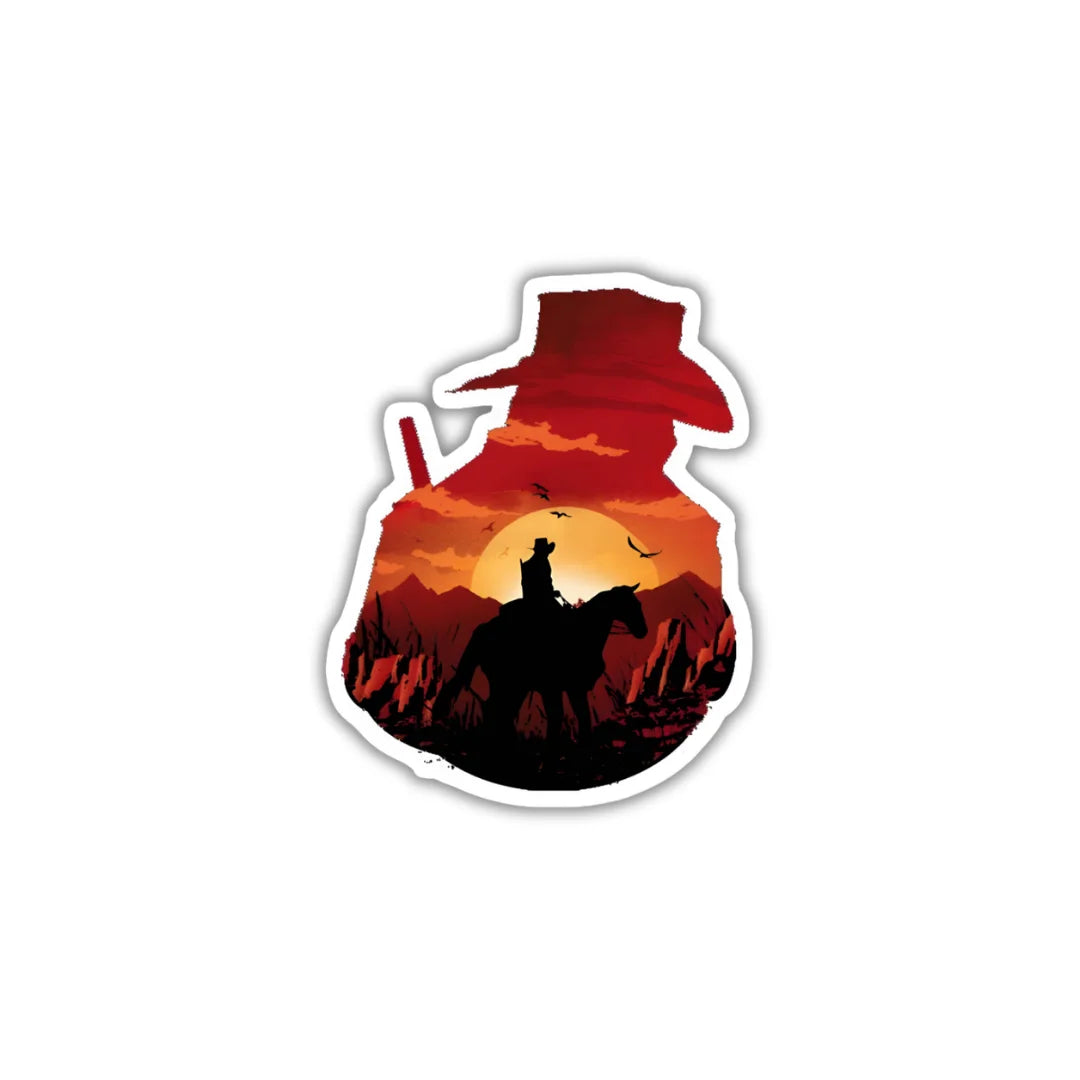 RDR Cowboy design sticker with stylish high-quality printing, durable finish and zero-residue removal by Drache