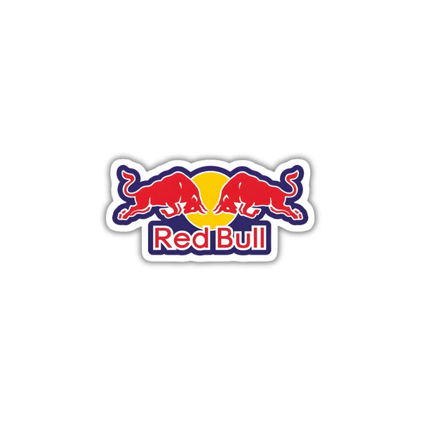 Red Bull Logo design sticker with crisp high-quality printing, durable finish and zero-residue removal by Drache