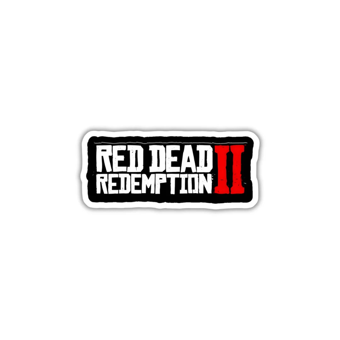Red Dead Redemption Logo sticker featuring a bold western and gaming-inspired logo design, premium printing, waterproof quality and scratch-resistant finish