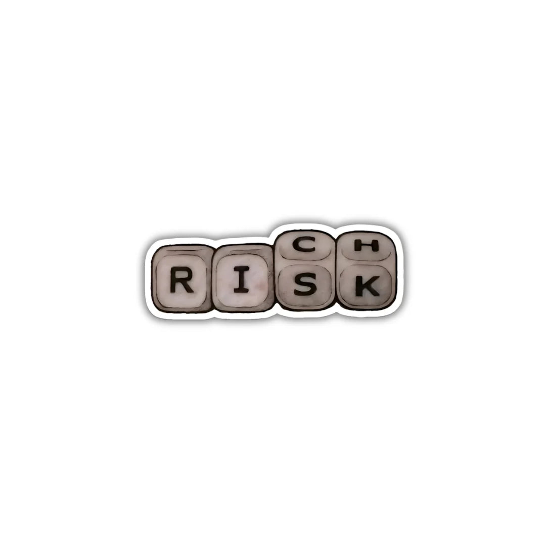 Risk Rich design sticker with stylish high-quality printing, durable finish and zero-residue removal by Drache