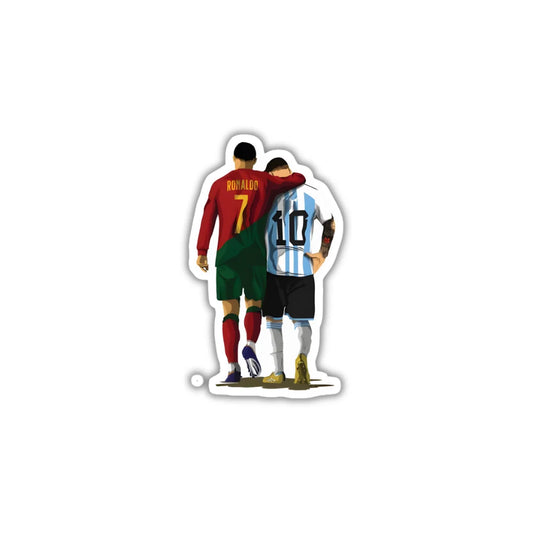 Ronaldo Messi football sticker with durable finish, high-quality printing and zero-residue removal by Drache