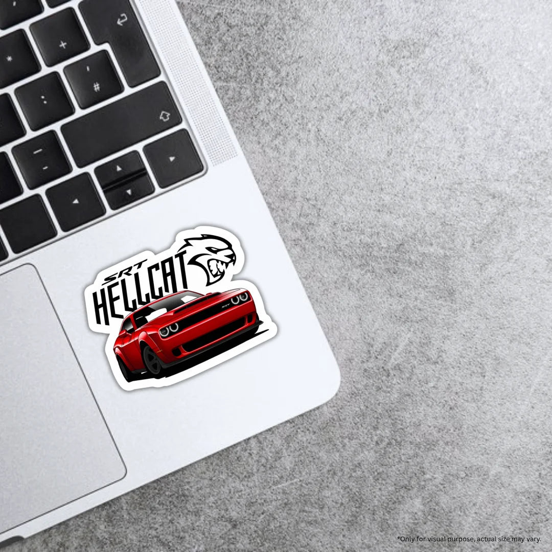 SRT Hellcat design sticker with crisp high-quality printing, durable finish and zero-residue removal by Drache