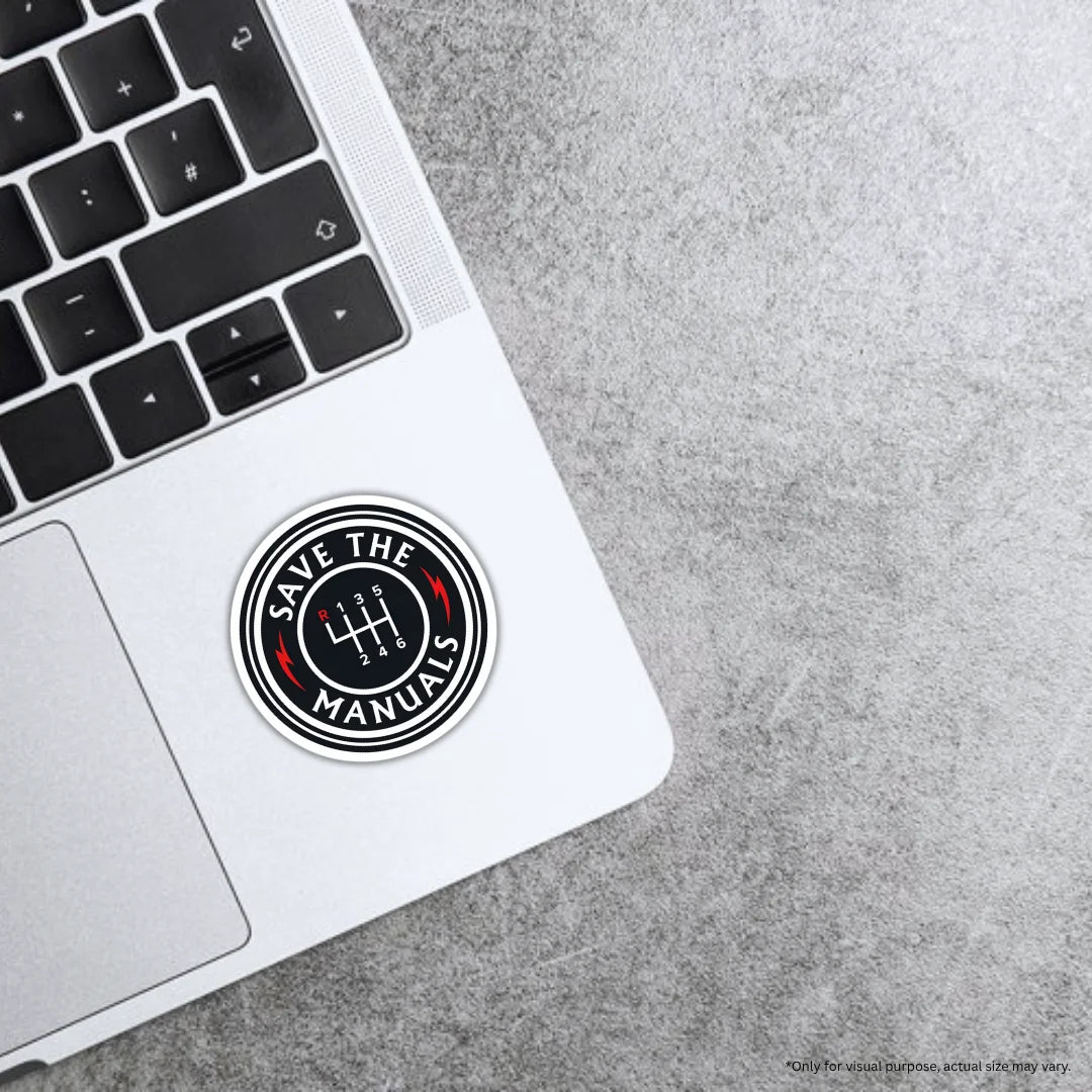 Save the Manuals 2 design sticker with stylish high-quality printing, durable finish and zero-residue removal by Drache