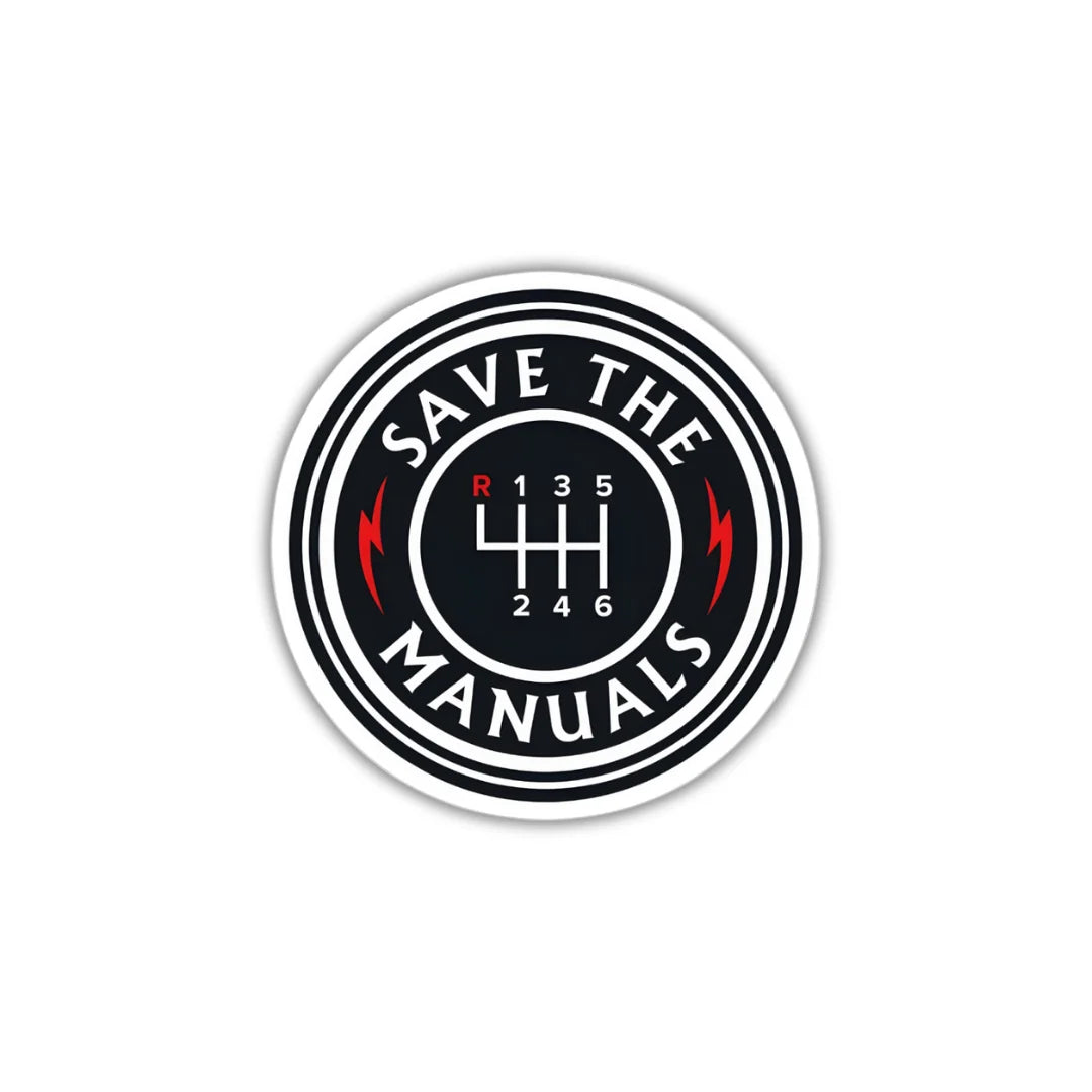 Save the Manuals 2 sticker featuring a witty technology and instruction-themed design, premium printing, waterproof quality and scratch-resistant finish