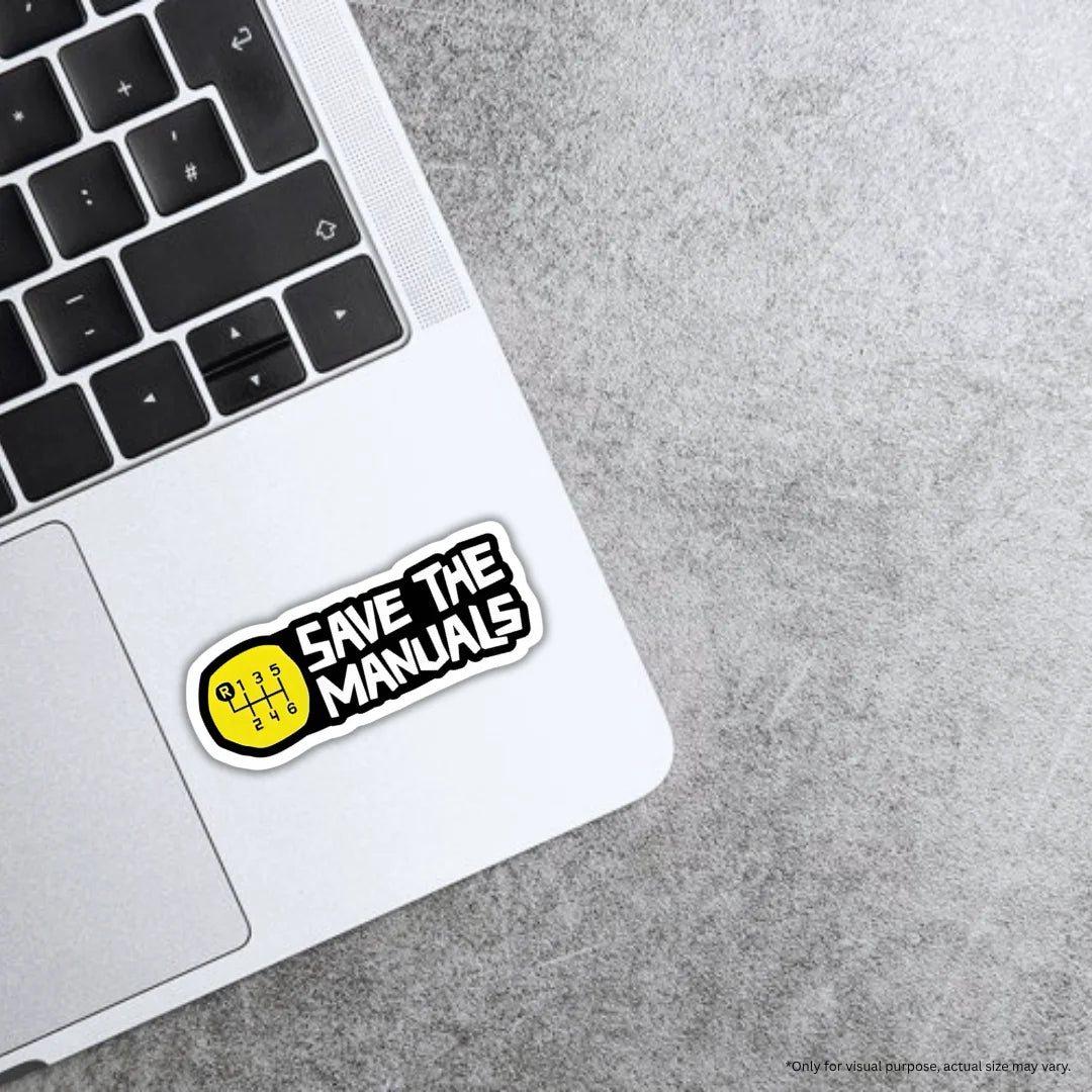 Save the Manuals design sticker with crisp high-quality printing, durable finish and zero-residue removal by Drache