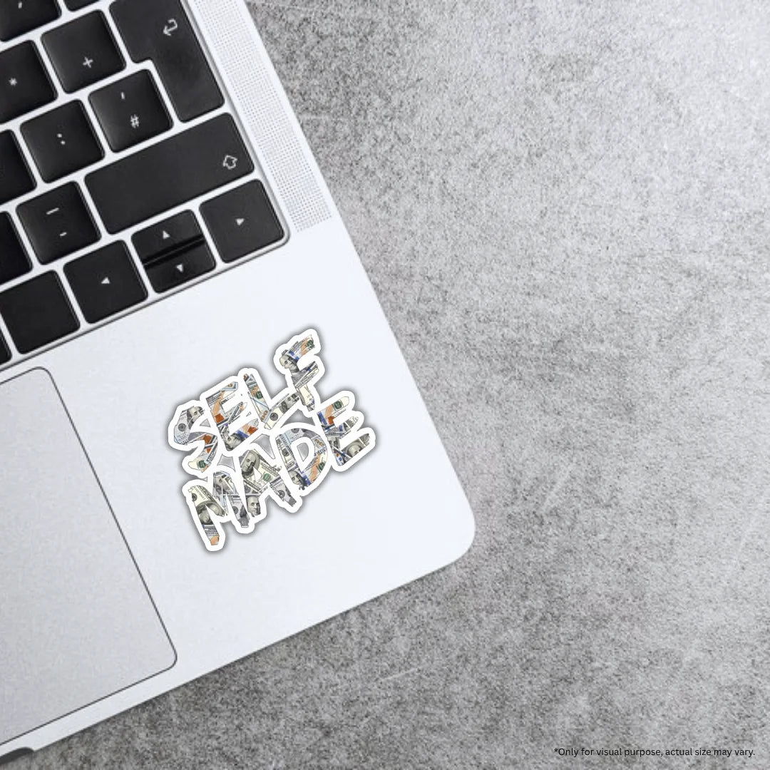 Self Made design sticker with stylish high-quality printing, durable finish and zero-residue removal by Drache