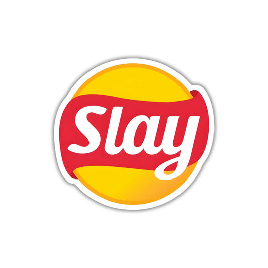 Slay sticker featuring a trendy youth culture design, premium printing, waterproof quality and scratch-resistant finish