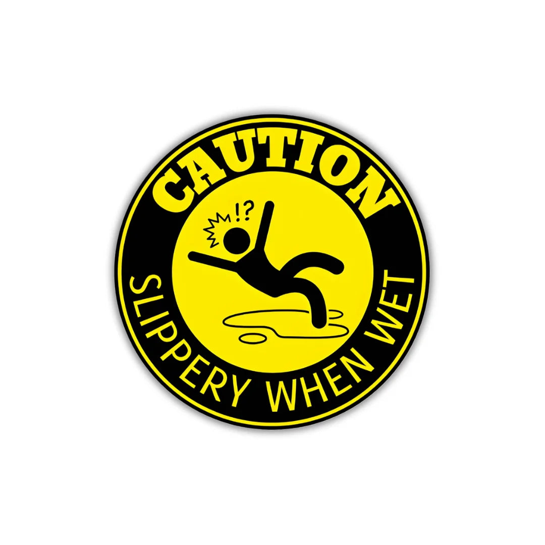 Slippery When Wet design sticker with stylish high-quality printing, durable finish and zero-residue removal by Drache