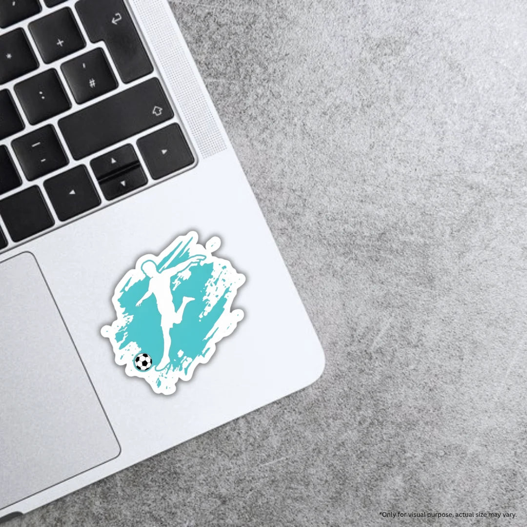 Soccer Kick design sticker featuring durable finish, high-quality printing and zero-residue removal by Drache