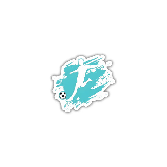 Soccer Kick themed sticker with premium printing, waterproof quality and scratch-resistant finish by Drache