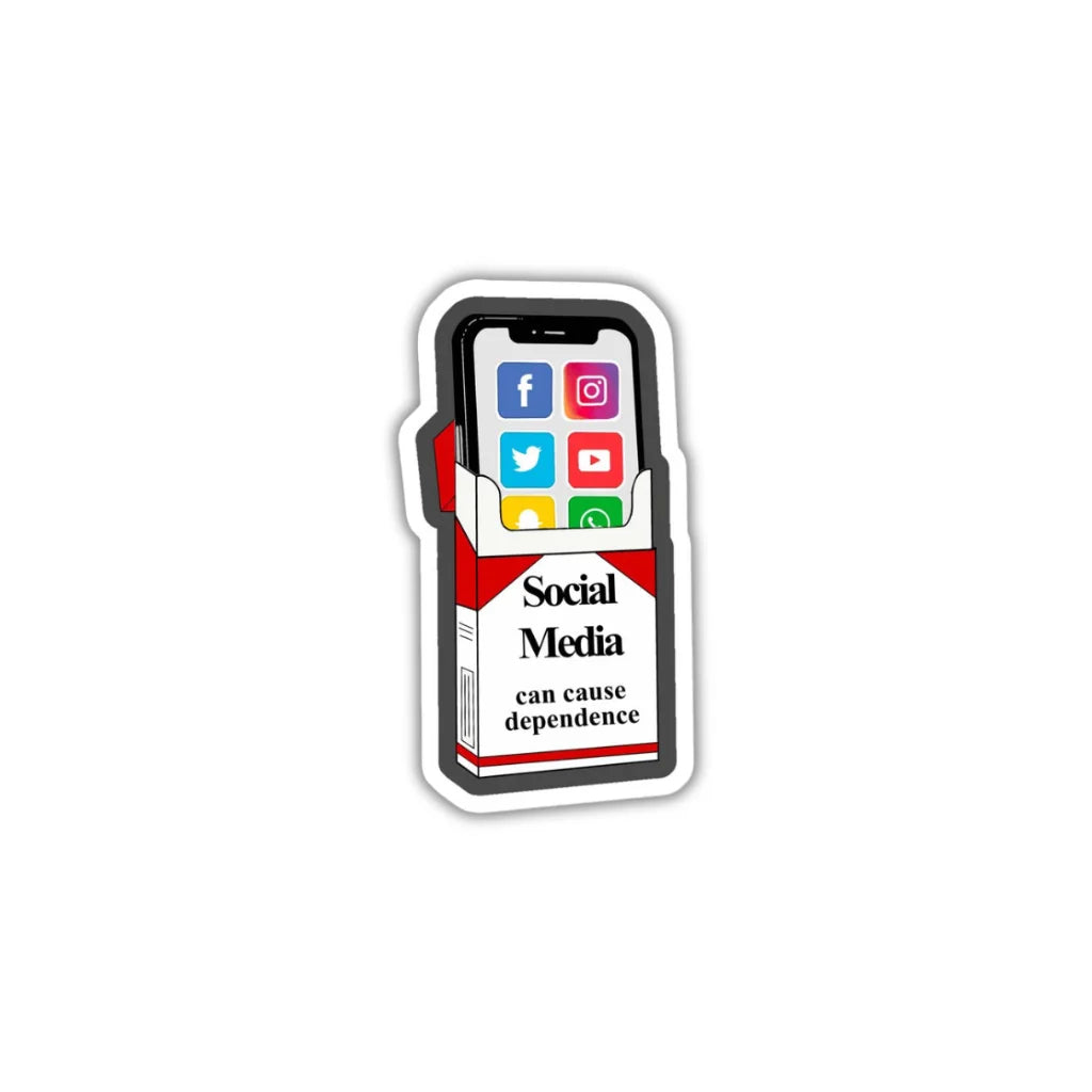 Social Media Is Dangerous design sticker with crisp high-quality printing, durable finish and zero-residue removal by Drache