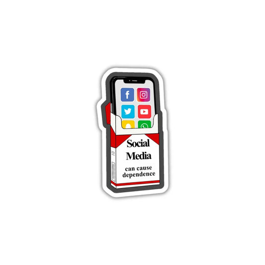 Social Media Is Dangerous design sticker with crisp high-quality printing, durable finish and zero-residue removal by Drache