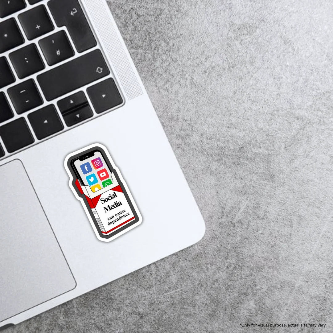 Social Media Is Dangerous sticker featuring a bold digital culture design, premium printing, waterproof quality and scratch-resistant finish