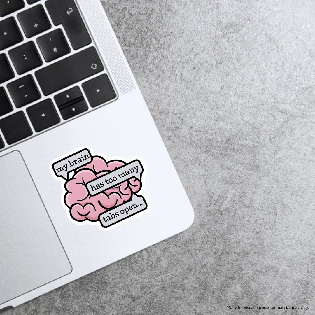 Tabs Open in Brain design sticker with high-quality printing, durable finish and zero-residue removal by Drache
