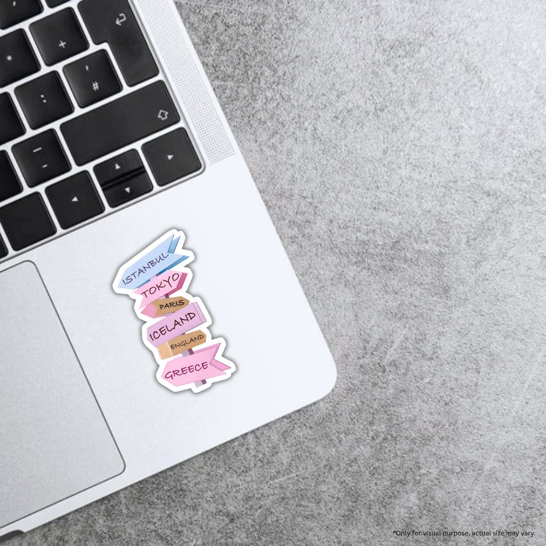 Travel Board sticker featuring premium printing, waterproof durability and scratch-resistant finish