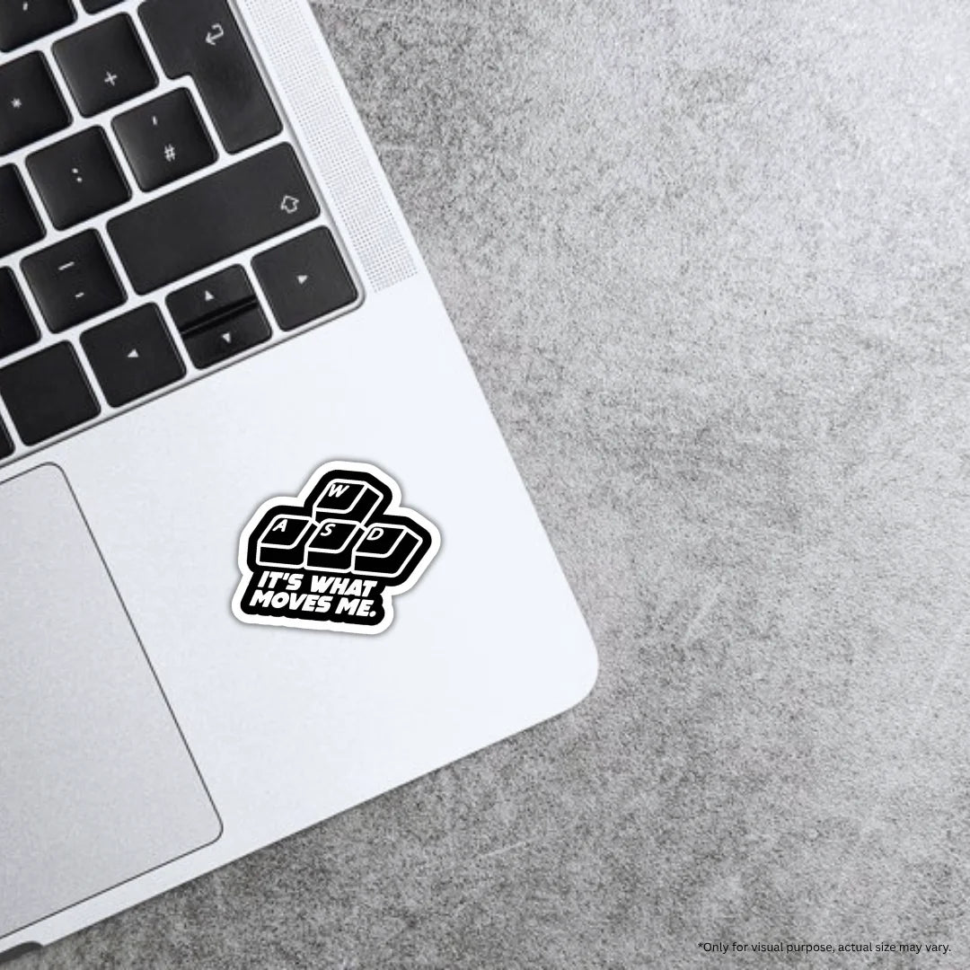 WASD Keys design sticker with stylish high-quality printing, durable finish and zero-residue removal by Drache