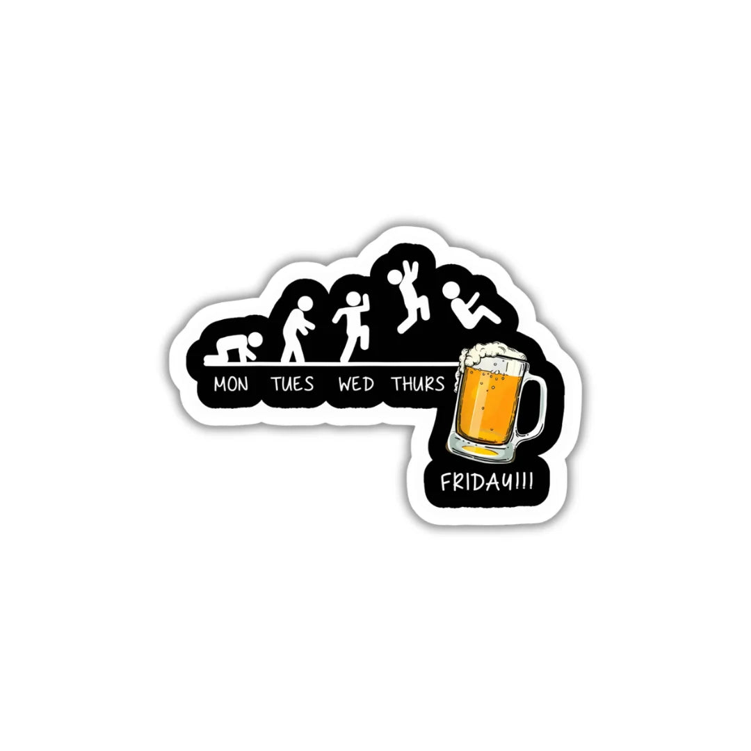 Weekend Beer design sticker with stylish high-quality printing, durable finish and zero-residue removal by Drache